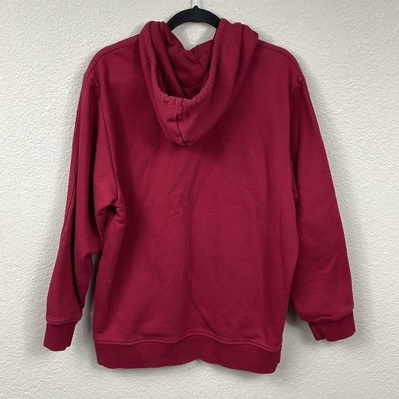 Vintage Adidas Adicolor Hoodie Sweatshirt 3 Stripe Long Sleeves Red Sz S - Picture 4 of 10